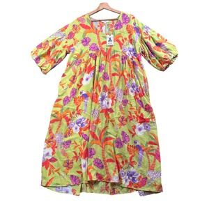 Easel Boutique Tropical Babydoll Dress Colorful Resort Vacation Indie NWT